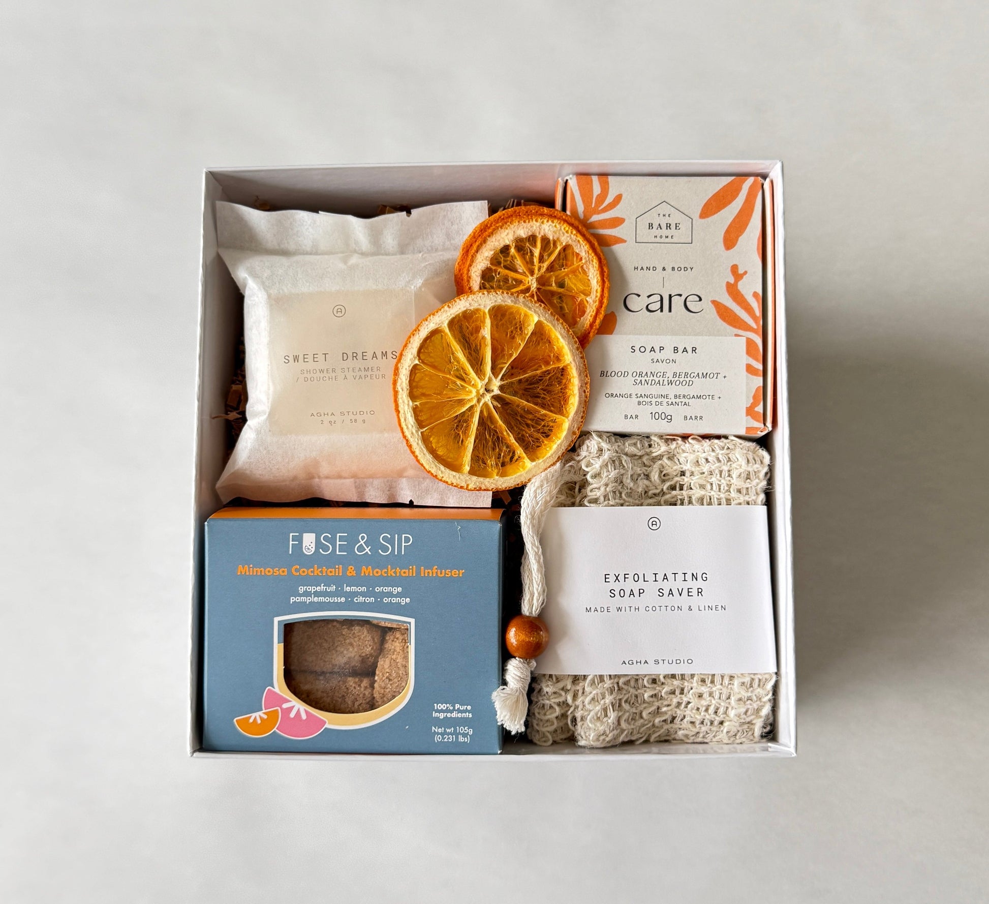 Take good care gift set with soap, shower steamer and cocktail infusion